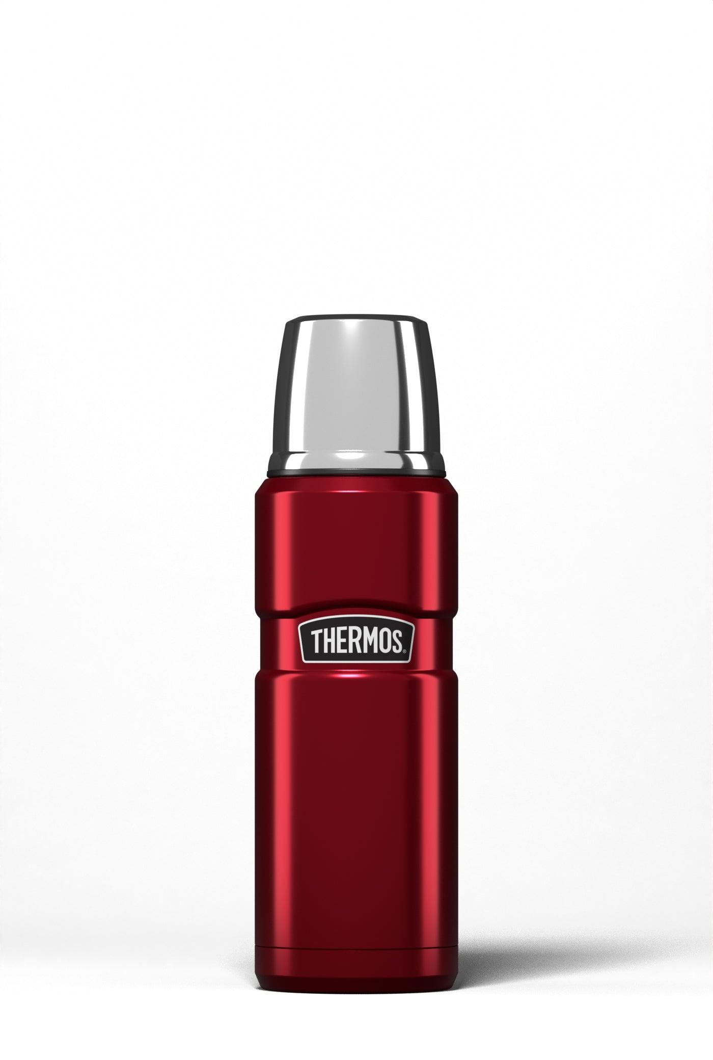 red STAINLESS KING FLASK