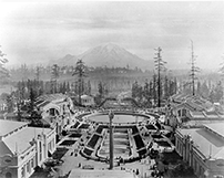 The Alaska-Yukon-Pacific Exposition with a view of Mount Rainier